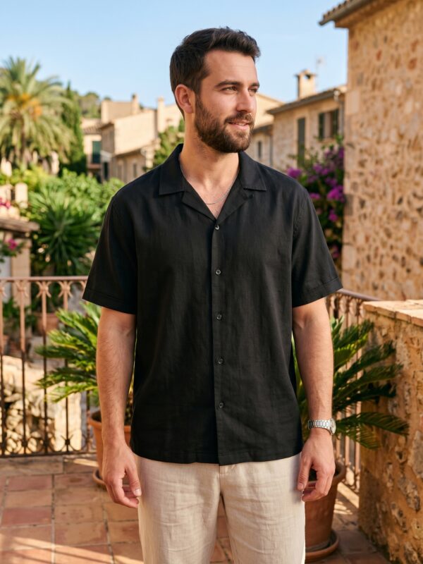The Camp-Collar Shirt — Black